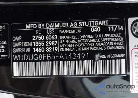 2015 Mercedes-Benz S 550 4Matic из США, поврежденный, VIN WDDUG8FB5FA143491